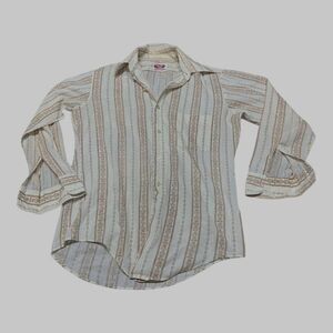 Permanent Press Size 15-32 Mens Button Down Long Sleeve Shirt Country Western